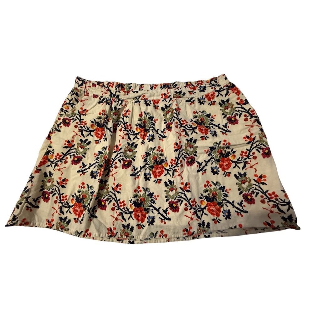 Old Navy Circle Multi Floral Bottom 100% Cotton Lined Mini Skirt Size XL